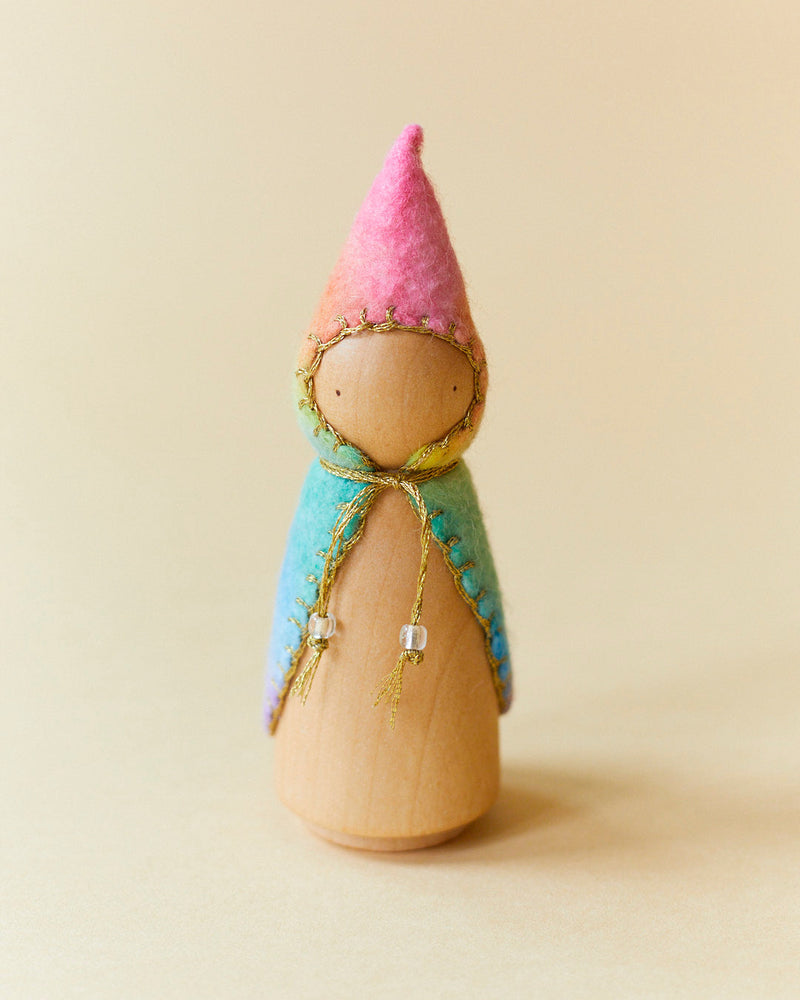 Rainbow Wooden Gnome-zoom-