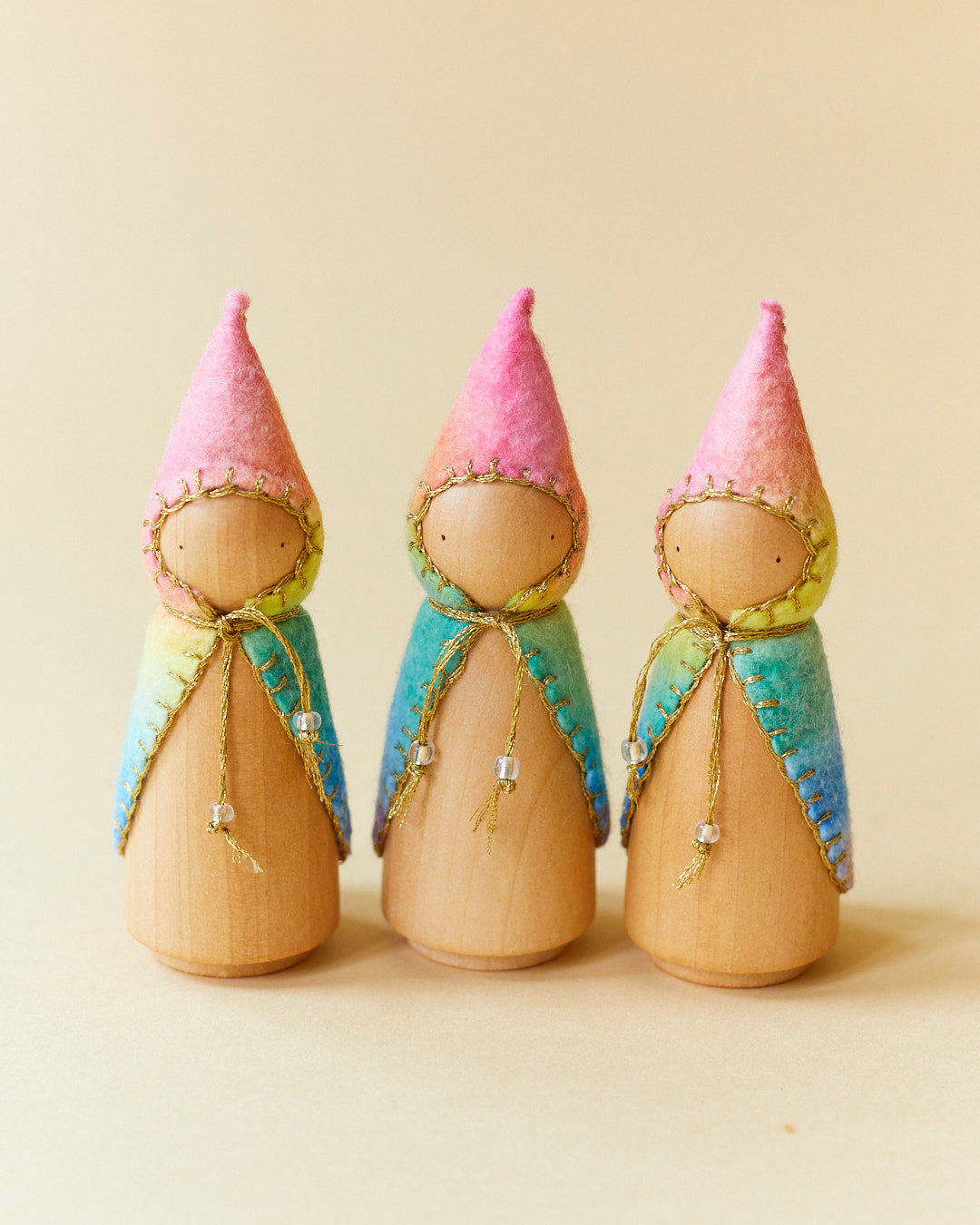 Rainbow Wooden Gnome-zoom-8