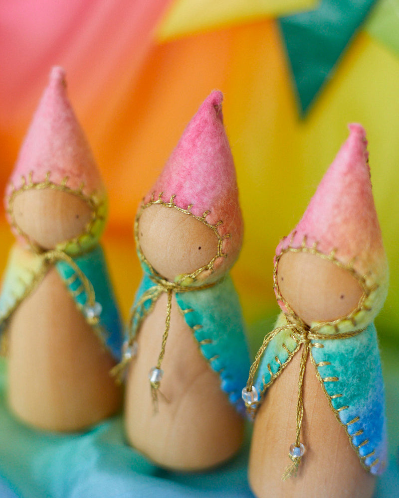 Rainbow Wooden Gnome-zoom-