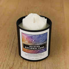 Rainier National Park Candle | Fir Scented Soy Candle with 3D Mount Rainier - Aware House