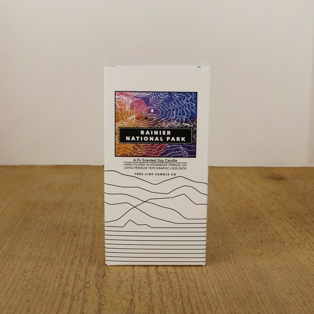 Rainier National Park Candle | Fir Scented Soy Candle with 3D Mount Rainier - Aware House