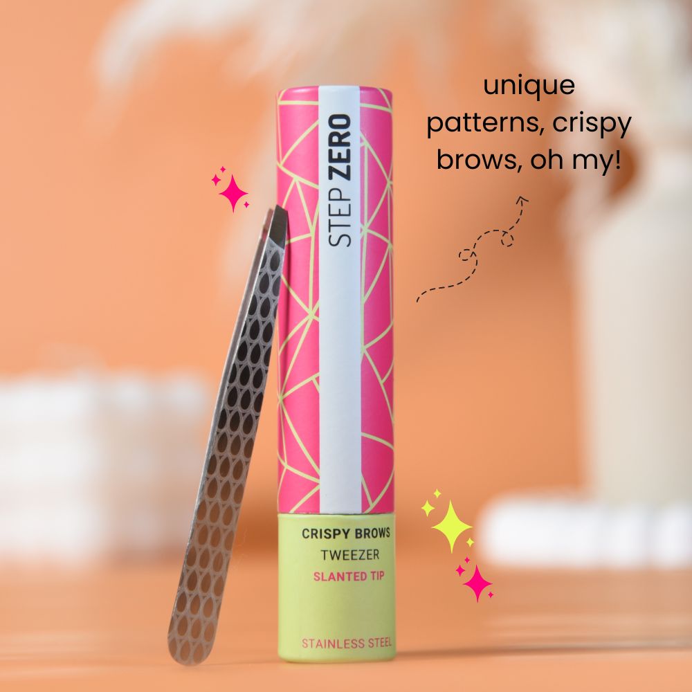 Crispy Brows Slanted Tweezer | Steel Pattern Variety