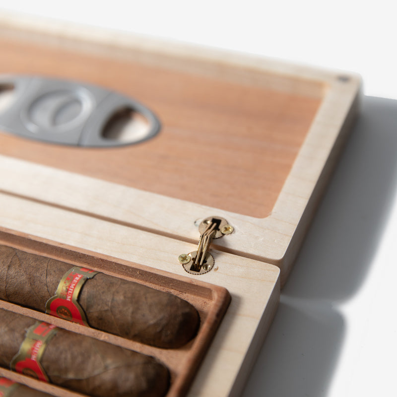 Cigar Travel Case | Redwood Burl Inlay | Spanish Cedar Lining-zoom-