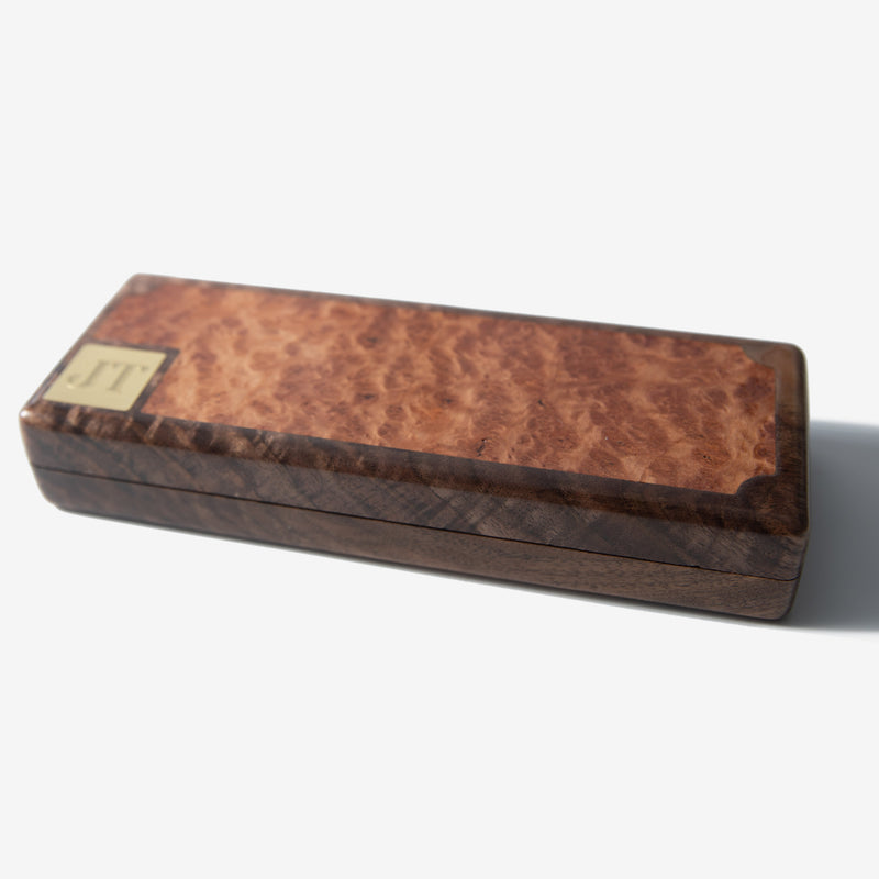 Cigar Travel Case | Redwood Burl Inlay | Spanish Cedar Lining-zoom-