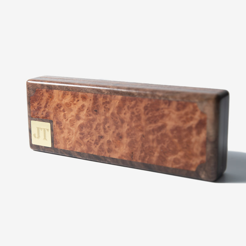 Cigar Travel Case | Redwood Burl Inlay | Spanish Cedar Lining-zoom-