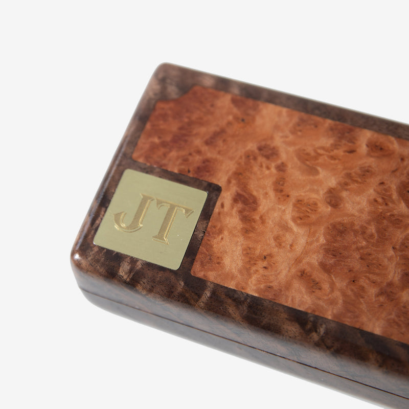 Cigar Travel Case | Redwood Burl Inlay | Spanish Cedar Lining-zoom-