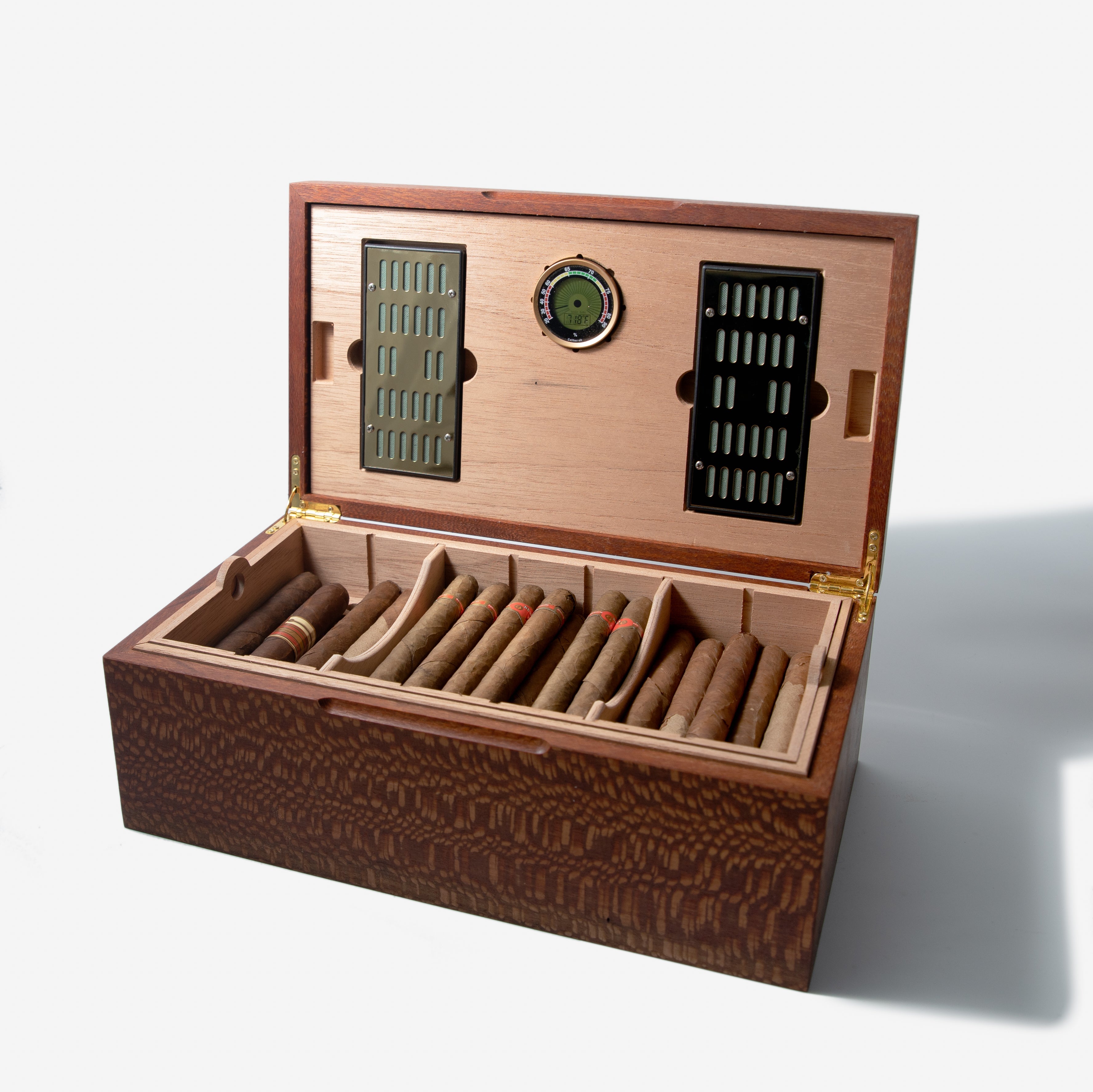 Cigar Humidor | Lacewood with Spanish Cedar Lining | 80 Capacity-zoom-6