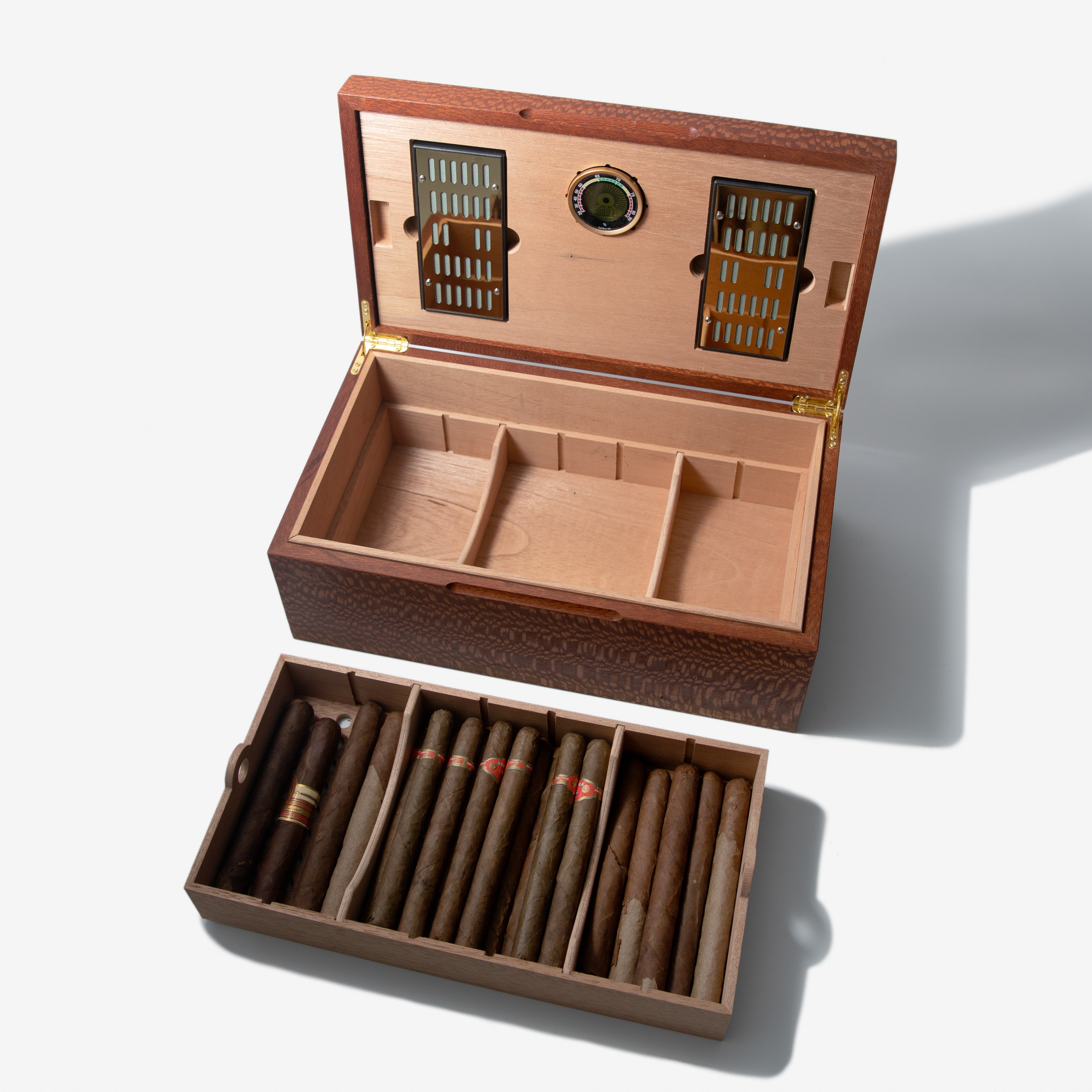 Cigar Humidor | Lacewood with Spanish Cedar Lining | 80 Capacity-zoom-8