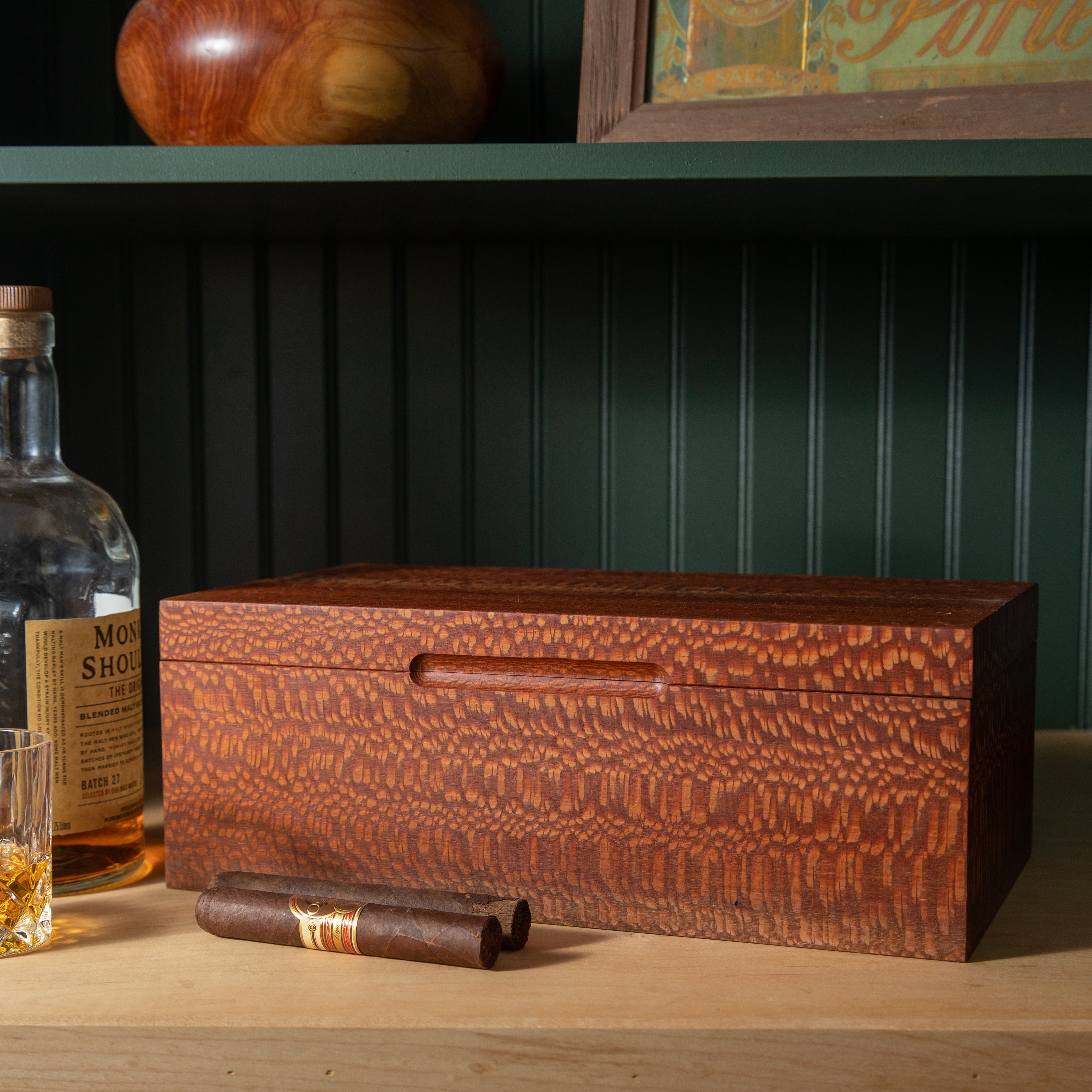 Cigar Humidor | Lacewood with Spanish Cedar Lining | 80 Capacity