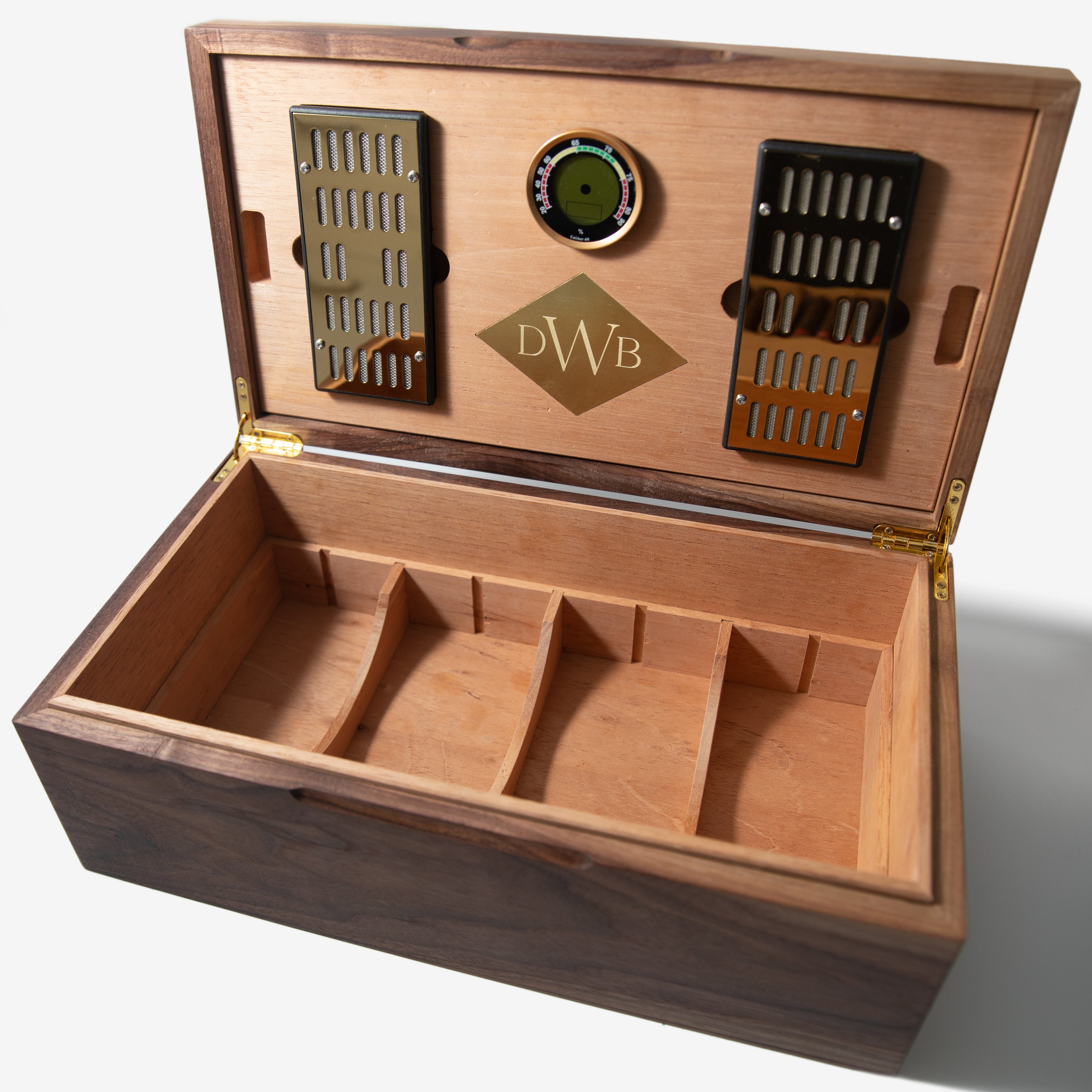 Cigar Humidor |  Black Walnut with Spanish Cedar Lining - 80 Capacity-zoom-5