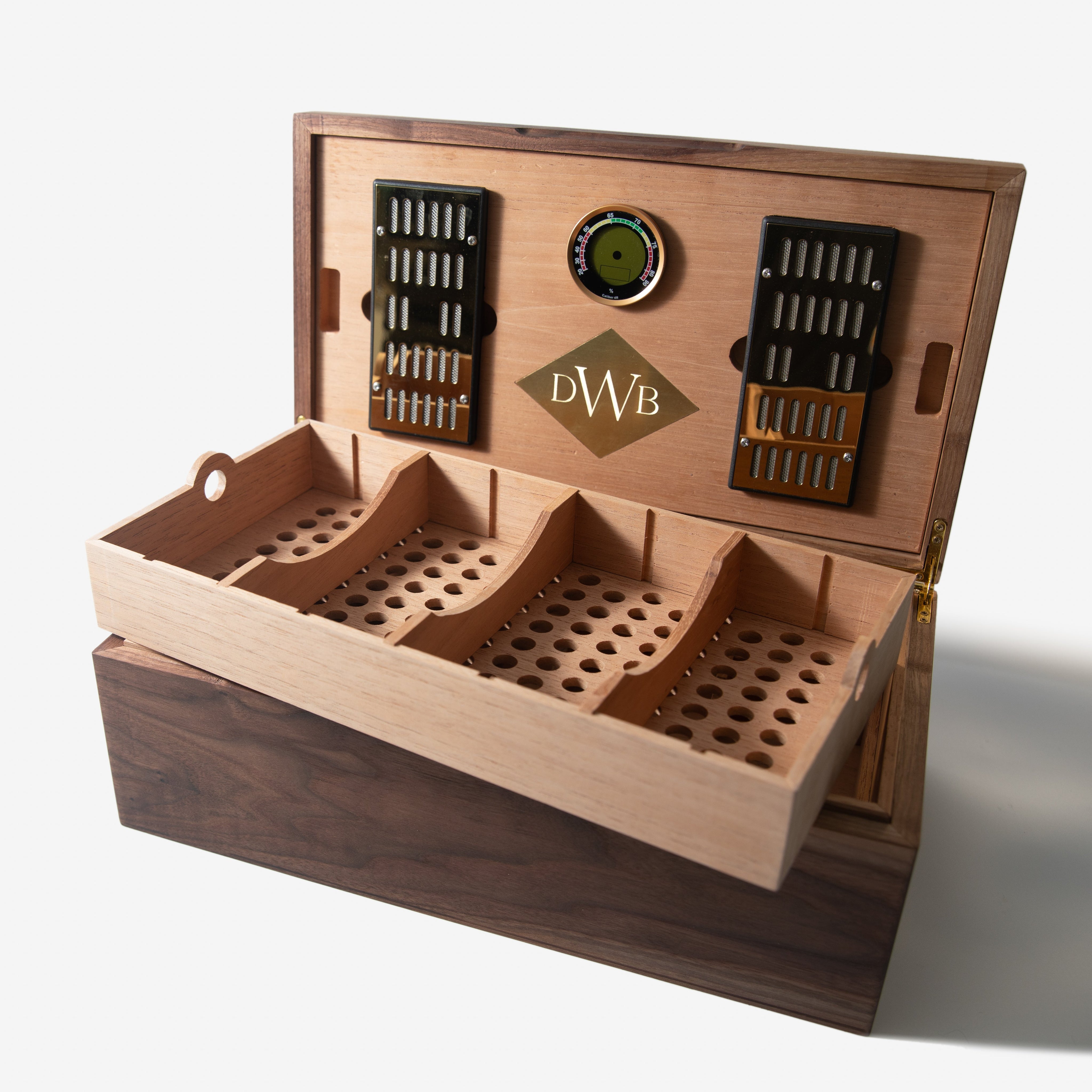 Cigar Humidor |  Black Walnut with Spanish Cedar Lining - 80 Capacity-zoom-8