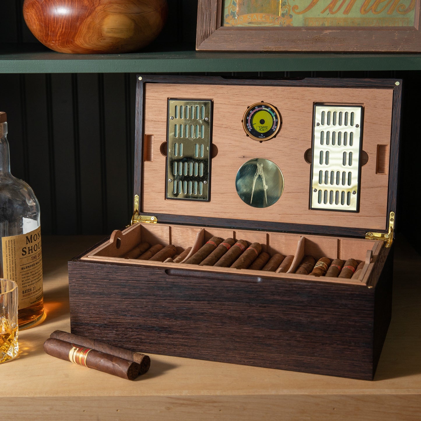 Cigar Humidor | Wenge with Spanish Cedar Lining - 80 Capacity