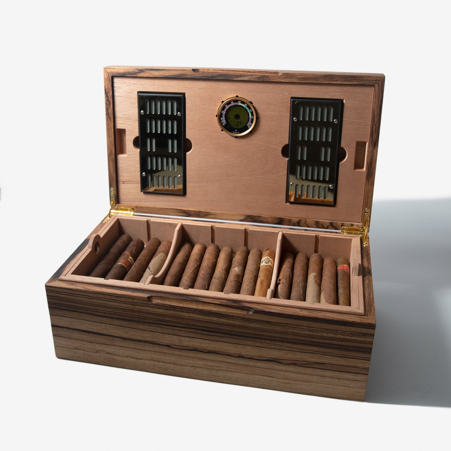 Cigar Humidor | Zebrawood with Spanish Cedar Lining | 80 Capacity