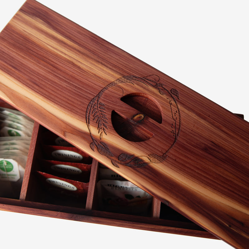 Tea Box | Red Cedar | 5 Compartments-zoom-