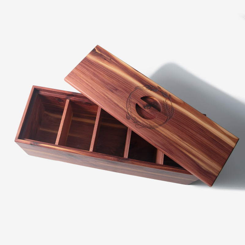 Tea Box | Red Cedar | 5 Compartments-zoom-