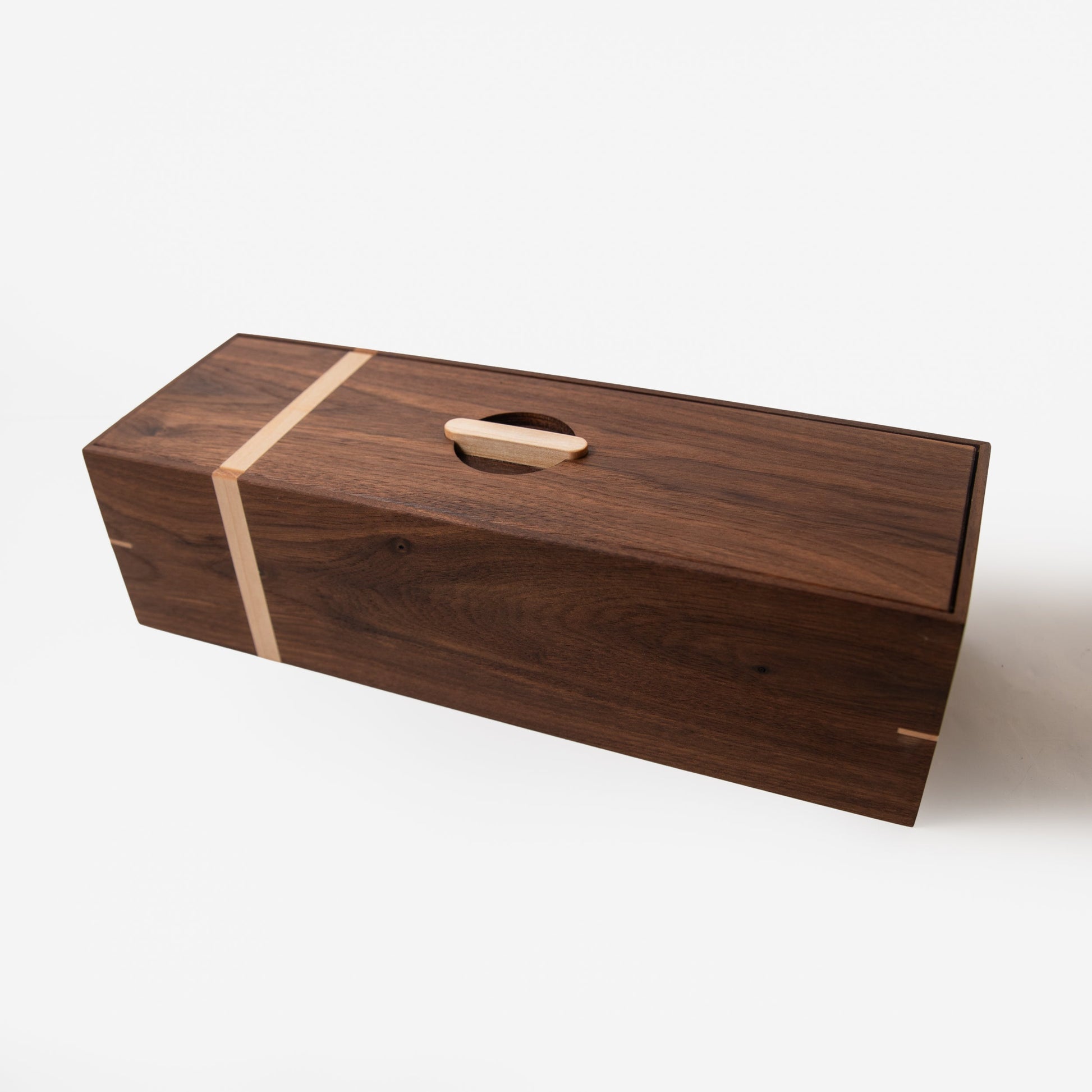 Tea Box | Black Walnut & Maple | 5 Compartments-3