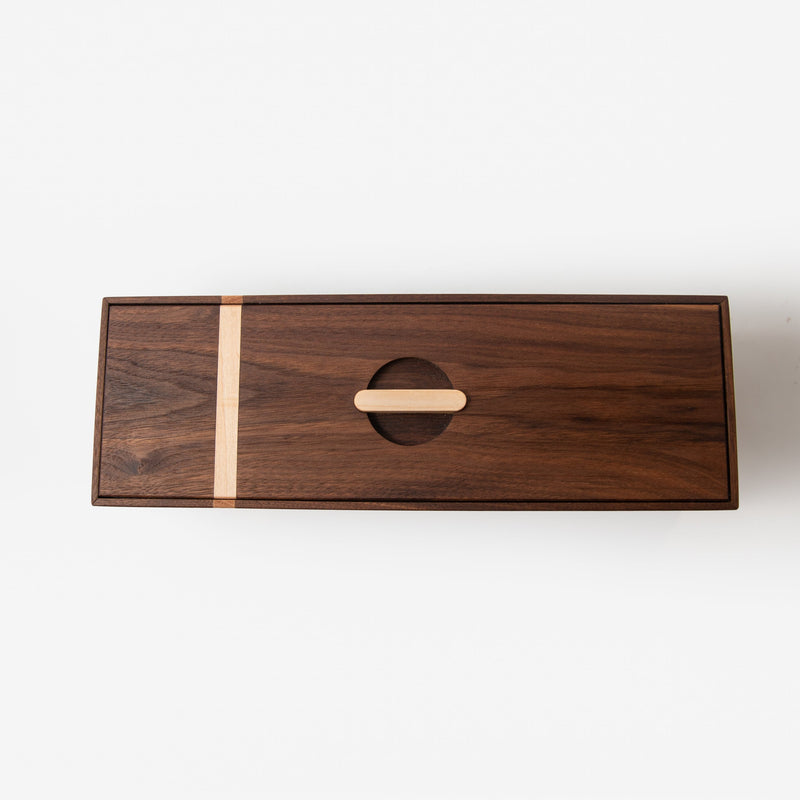 Tea Box | Black Walnut & Maple | 5 Compartments-zoom-
