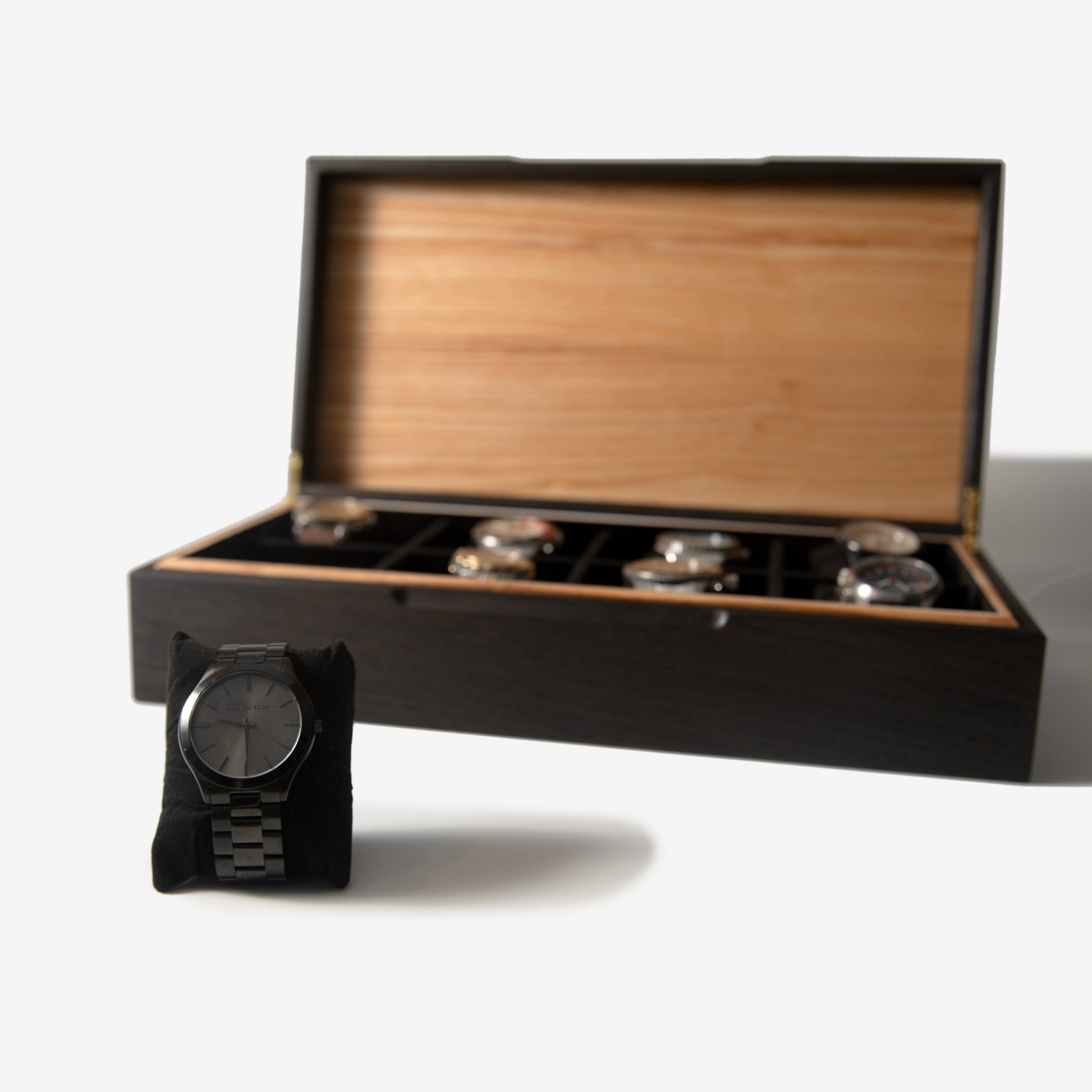 Watch Box | Black Ash & White Ash | 8 Compartments-10