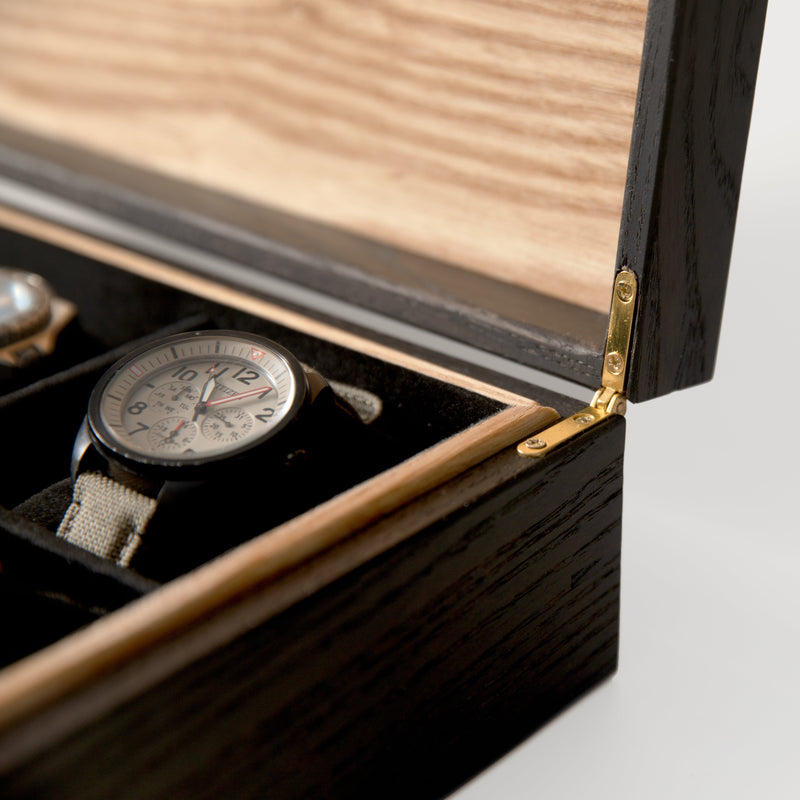 Watch Box | Black Ash & White Ash | 8 Compartments-zoom-