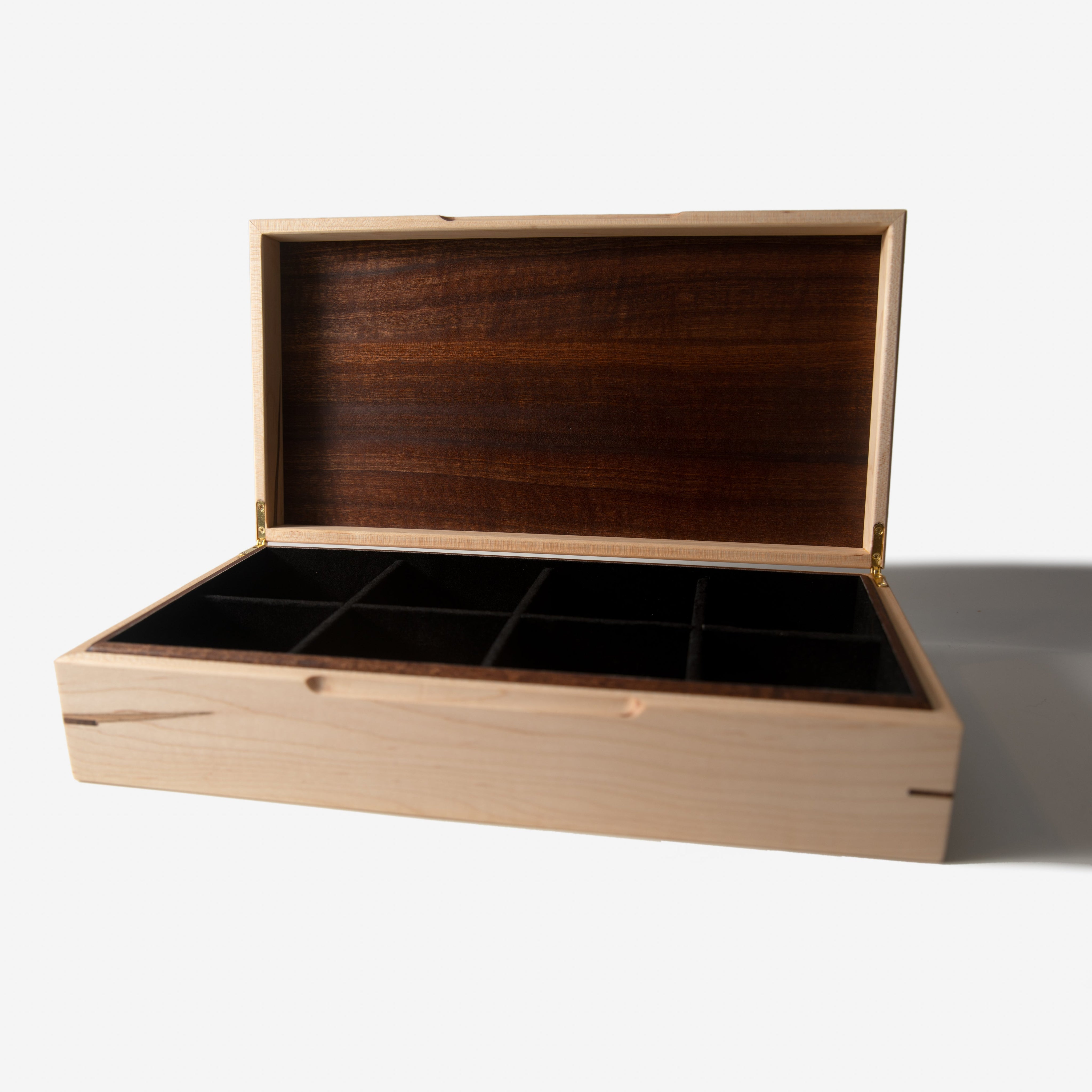 Watch Box |  Curly Maple and Sapele Mahogany | 8 Watch Compartments-zoom-6