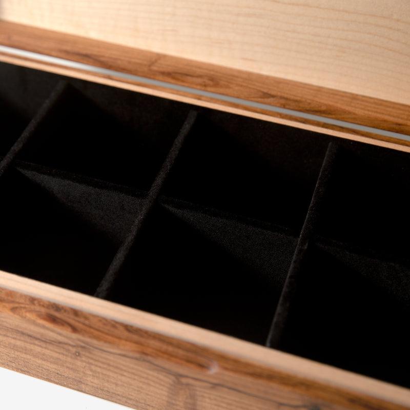 Watch Box |  Desert Mesquite and Curly Maple |  8 Watch Compartments-zoom-