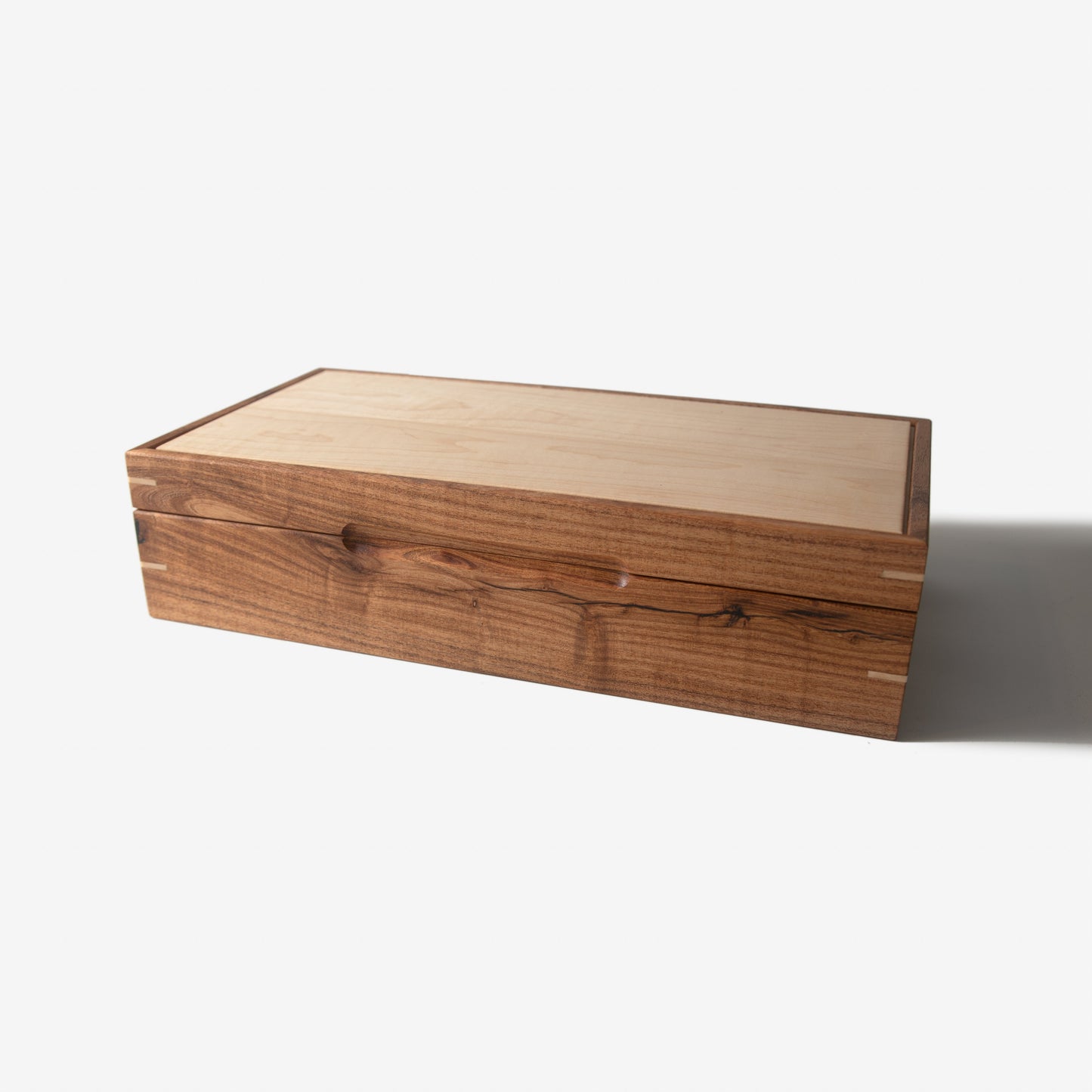 Watch Box |  Desert Mesquite and Curly Maple |  8 Watch Compartments