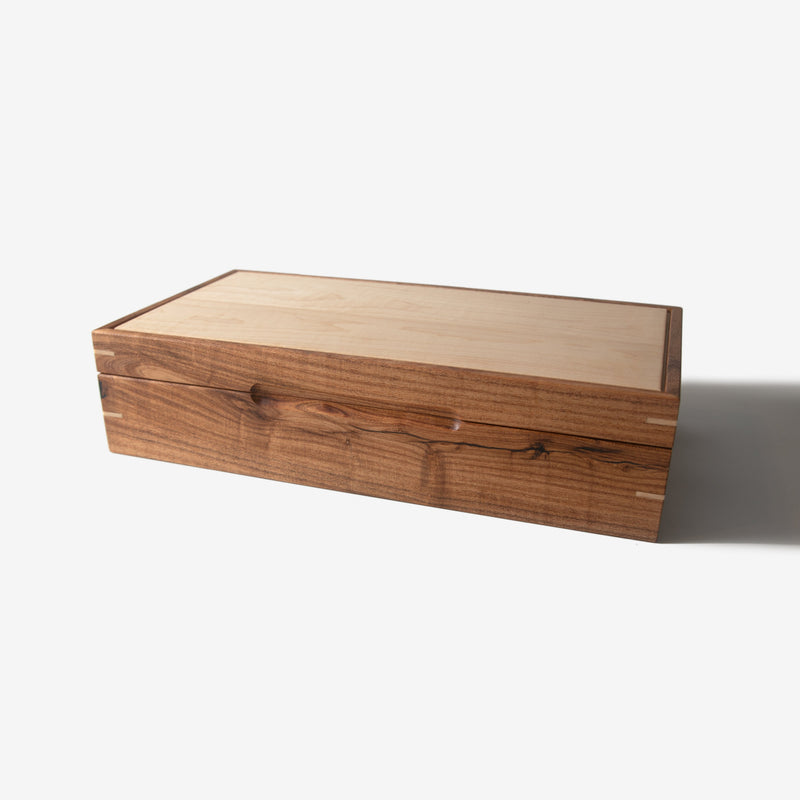 Watch Box |  Desert Mesquite and Curly Maple |  8 Watch Compartments-zoom-