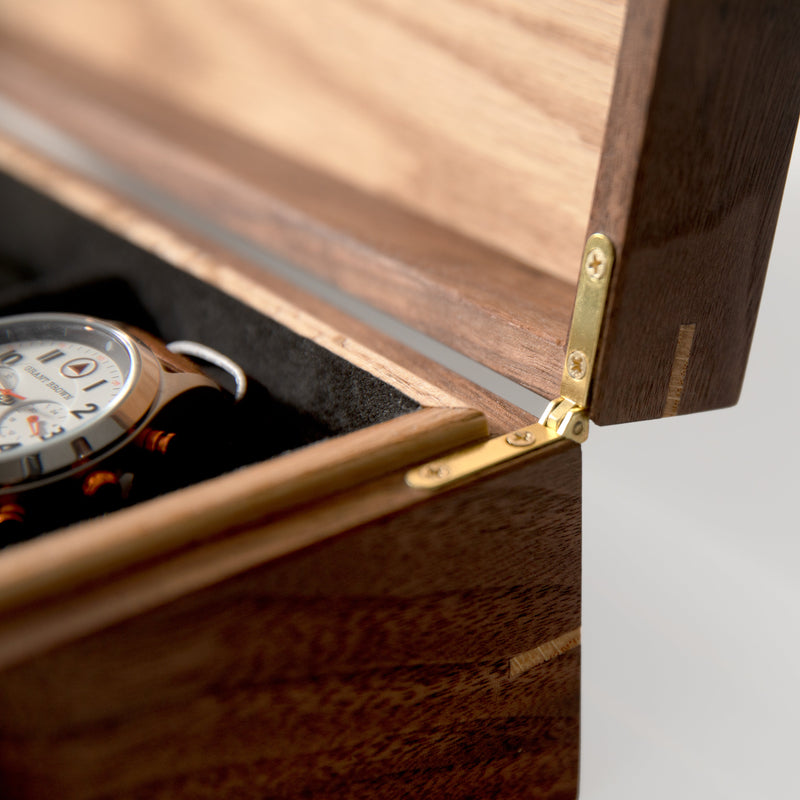 Watch Box |  Black Walnut and Oak | 8 Compartments-zoom-