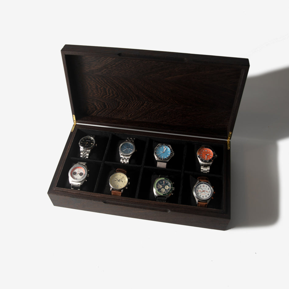 Watch Box |  Wenge Hardwood |  8 Watch Compartments