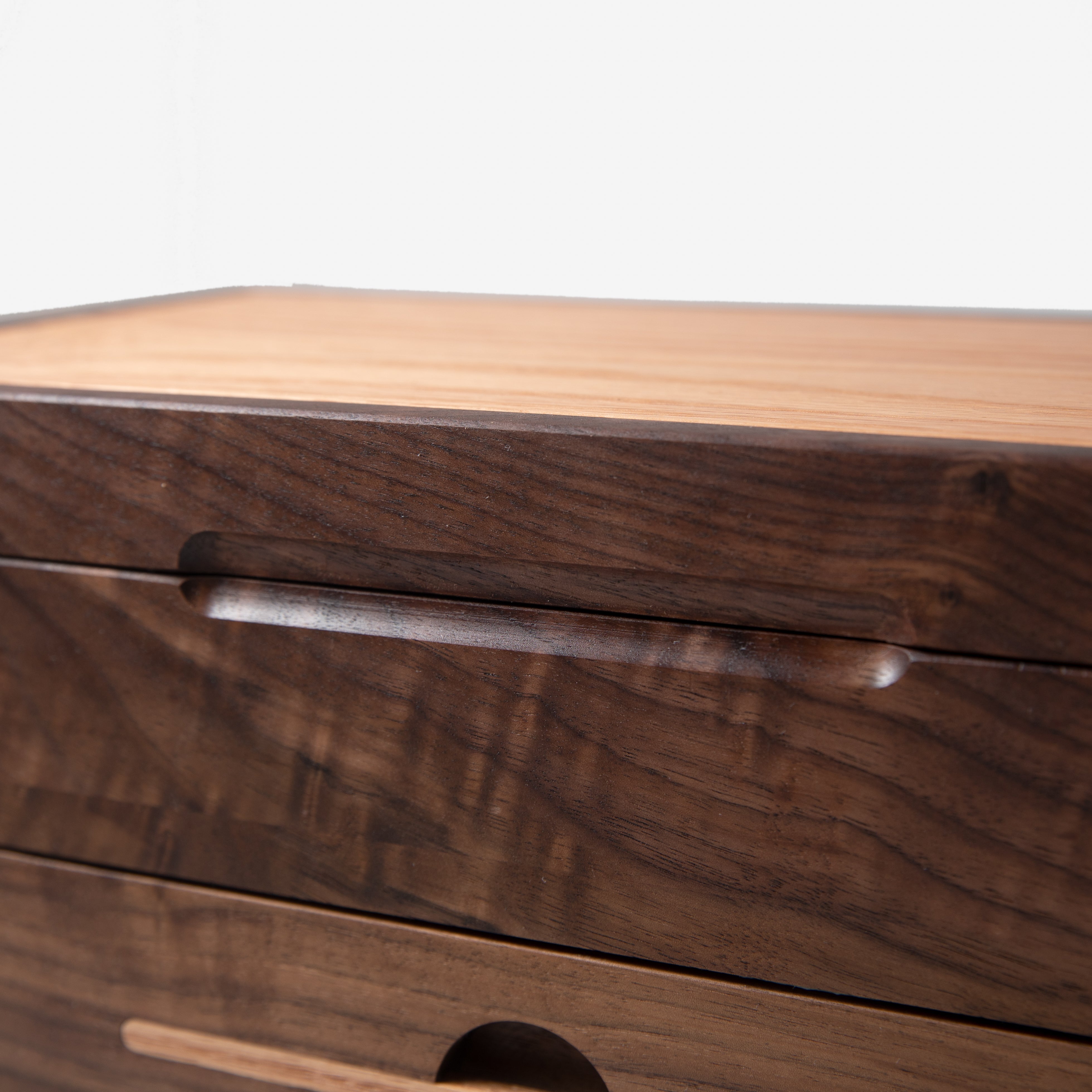 Watch Box with Drawer |  Black Walnut and Oak |  12 to 16 Watch Compartments-zoom-10