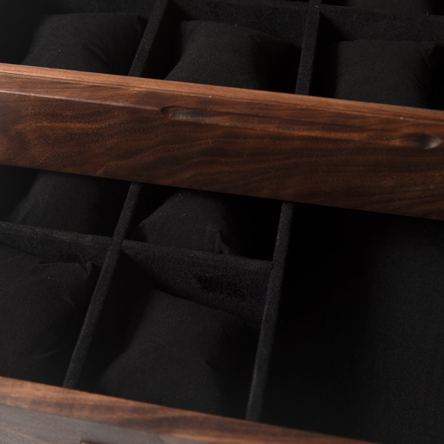 Watch Box with Drawer | Solid Black Walnut | 12 to 16 Watch Compartments