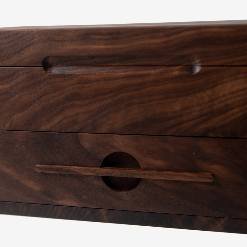 Watch Box with Drawer | Solid Black Walnut | 12 to 16 Watch Compartments-zoom-