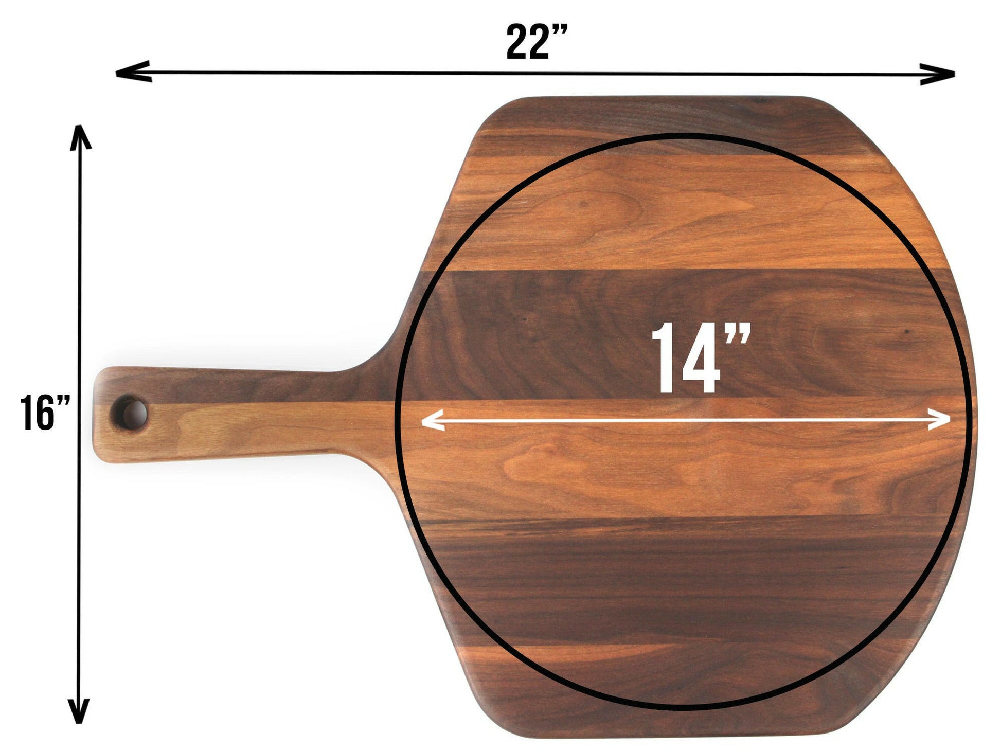 Walnut Pizza Peel | Wooden Pizza Paddle & Serving Board-6