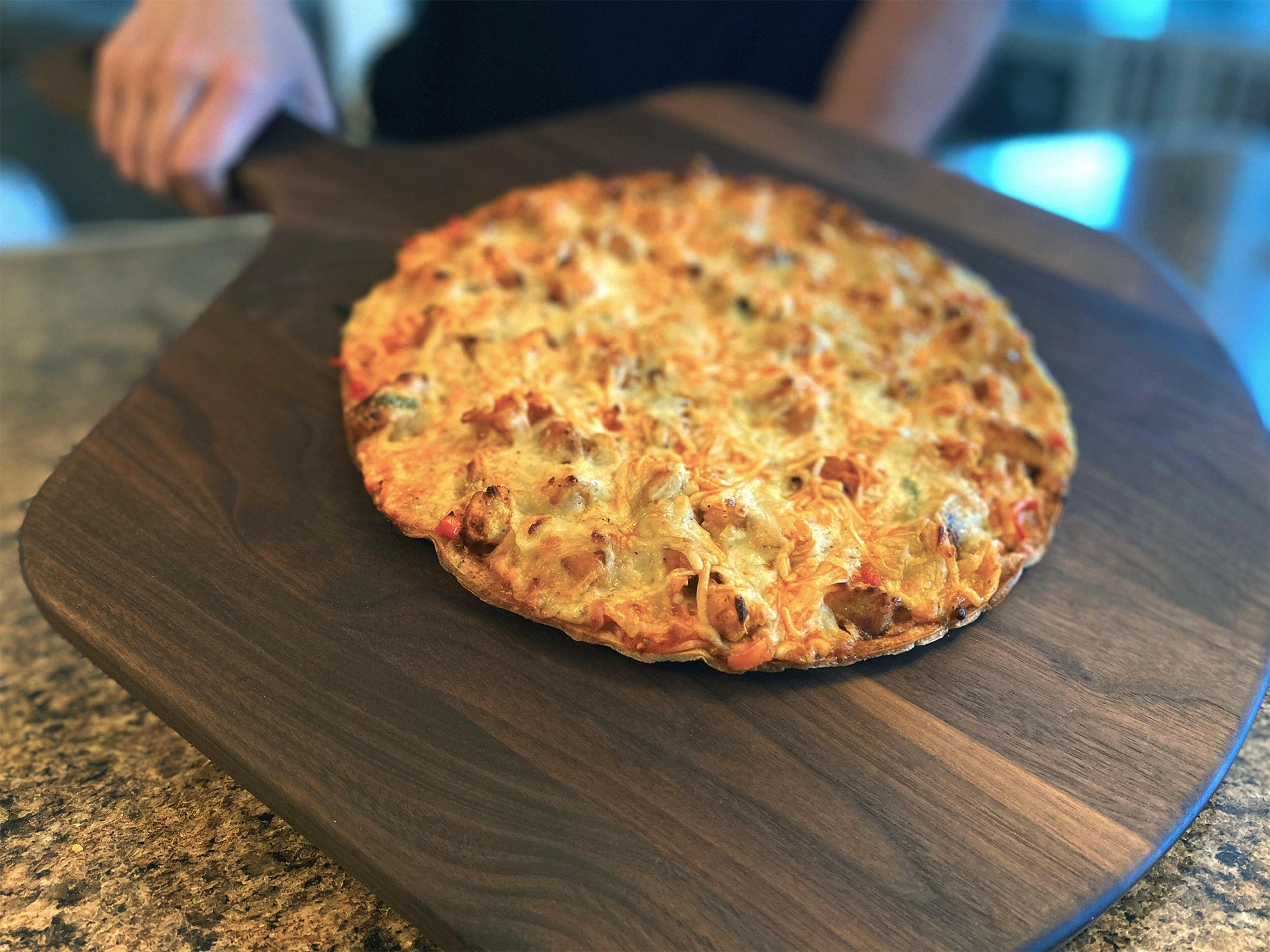 Walnut Pizza Peel | Wooden Pizza Paddle & Serving Board-8