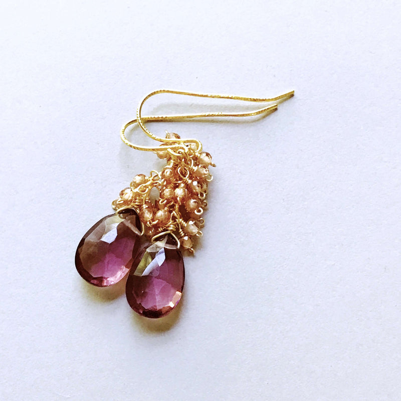 White Chalcedony Bala Earrings-zoom-