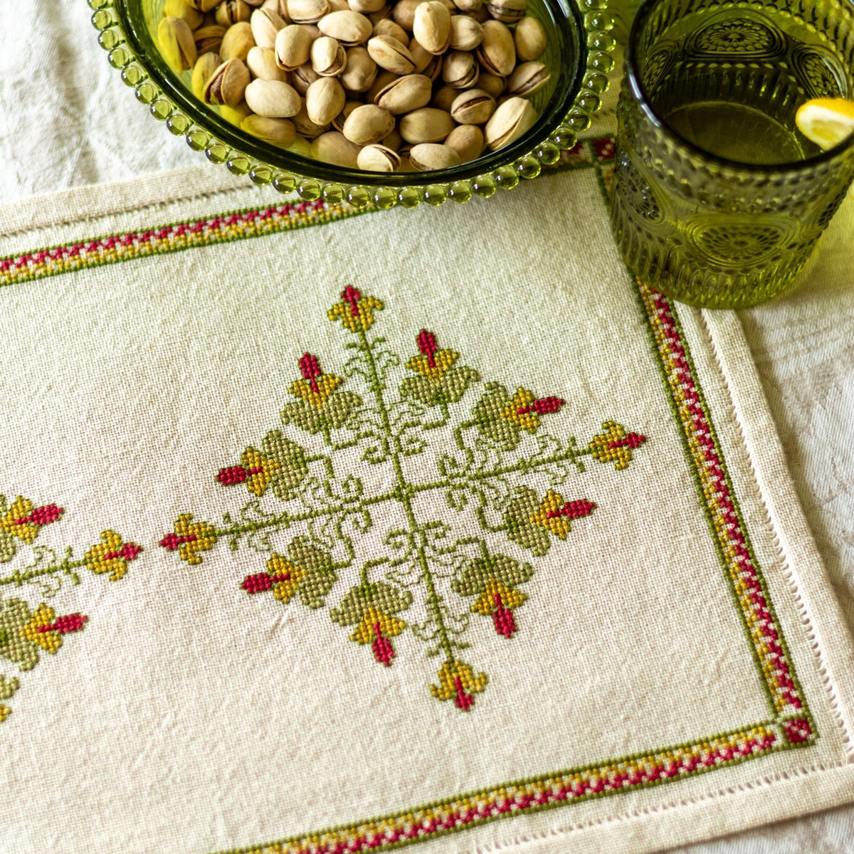 Rhodora cross stitch folk embroidery kit-zoom-1