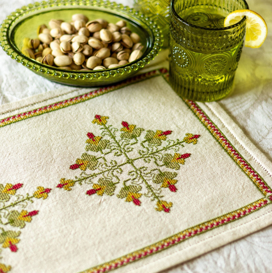Rhodora cross stitch folk embroidery kit