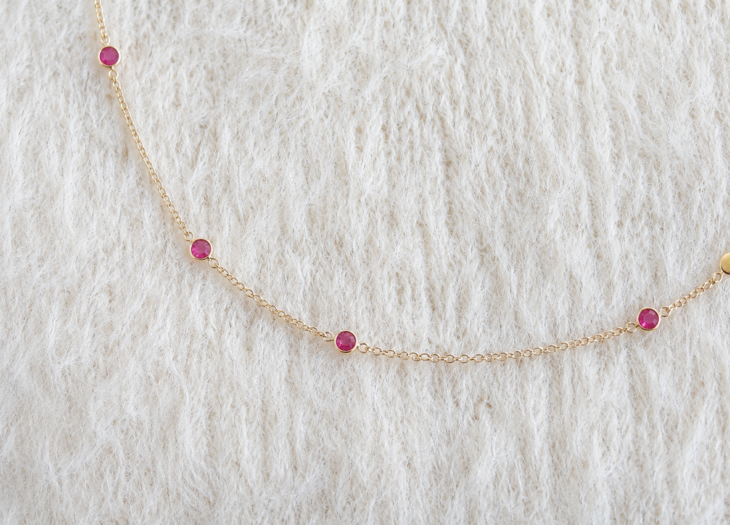 July Birthstone Ruby Bracelet | Sterling Silver & Gold Gemstone Jewelry