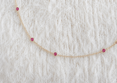 July Birthstone Ruby Bracelet | Sterling Silver & Gold Gemstone Jewelry - Aware House