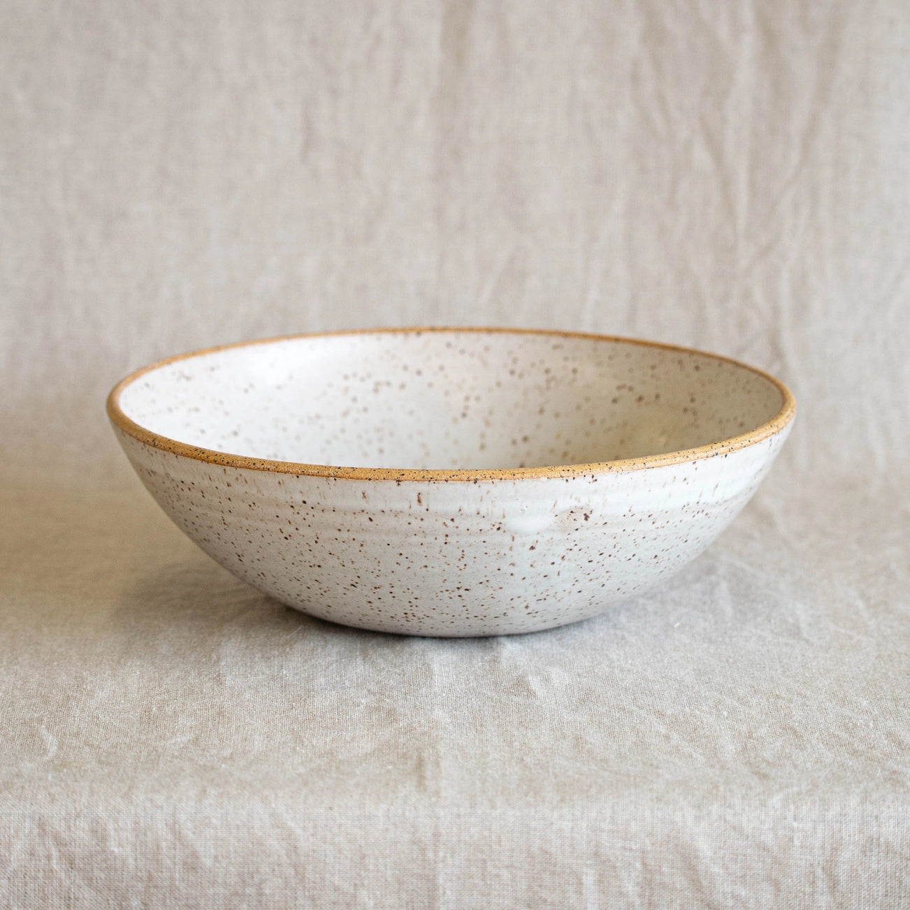 Matte White Ceramic Serving Bowl-zoom-3
