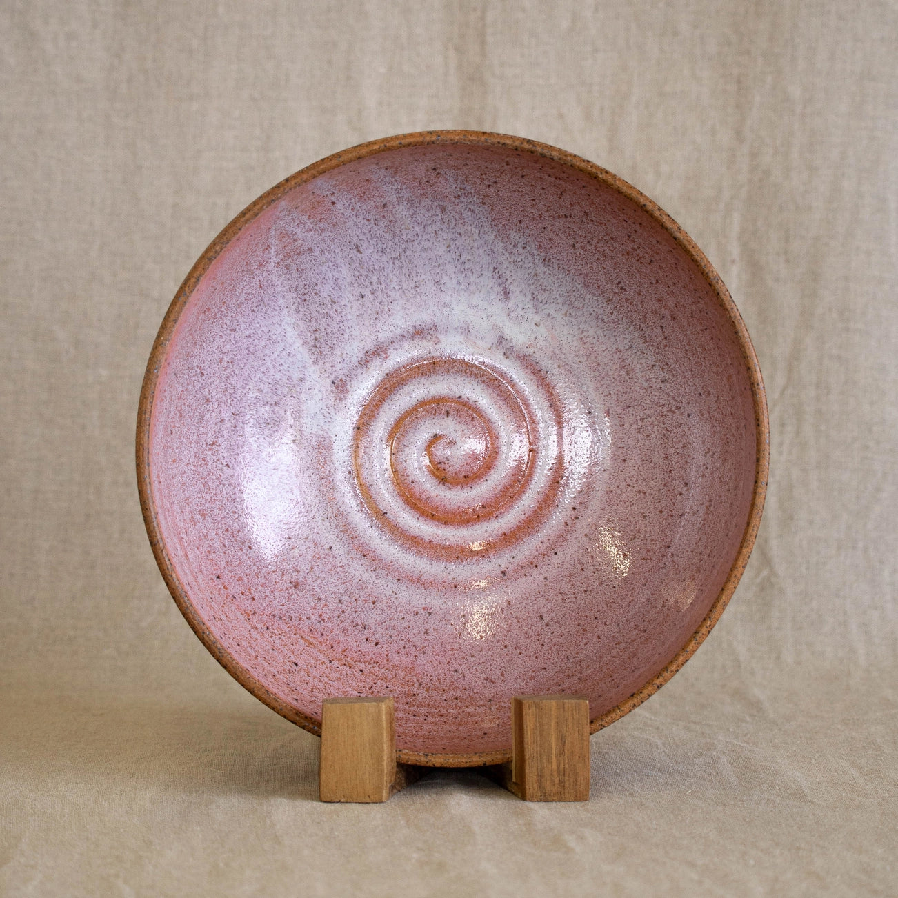 Glossy Pink Ceramic Serving Bowl-2