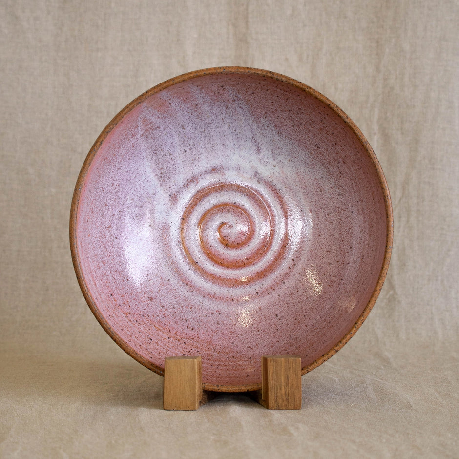 Glossy Pink Ceramic Serving Bowl