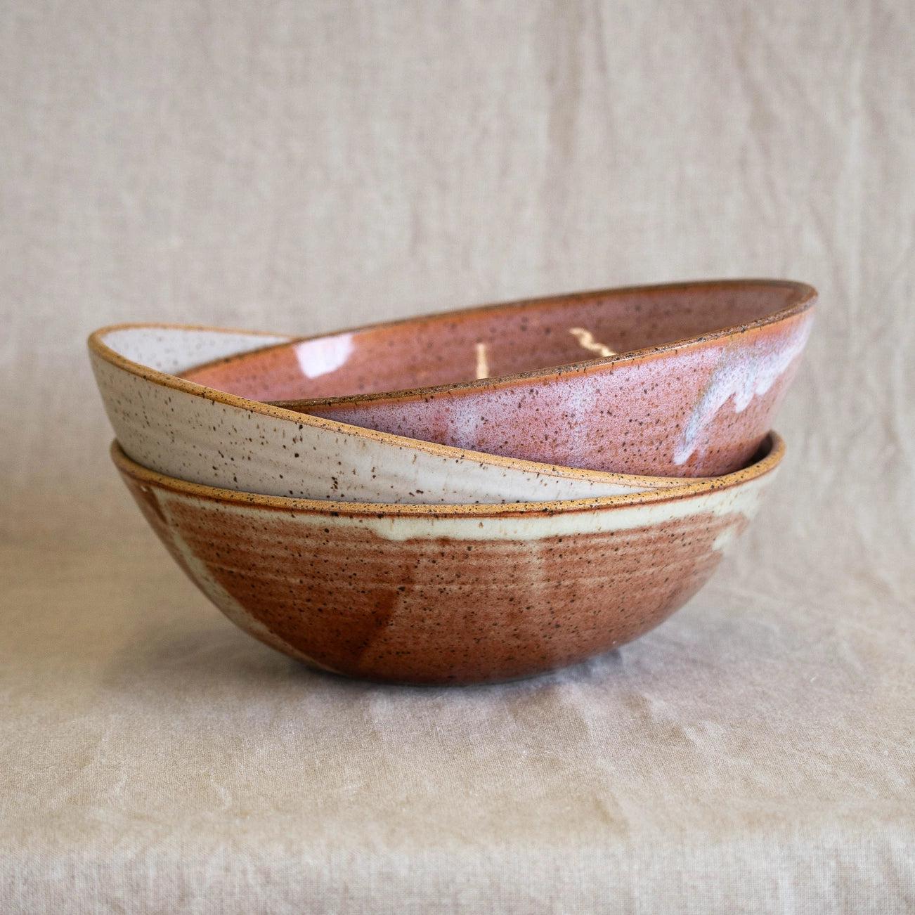 Glossy Pink Ceramic Serving Bowl-3