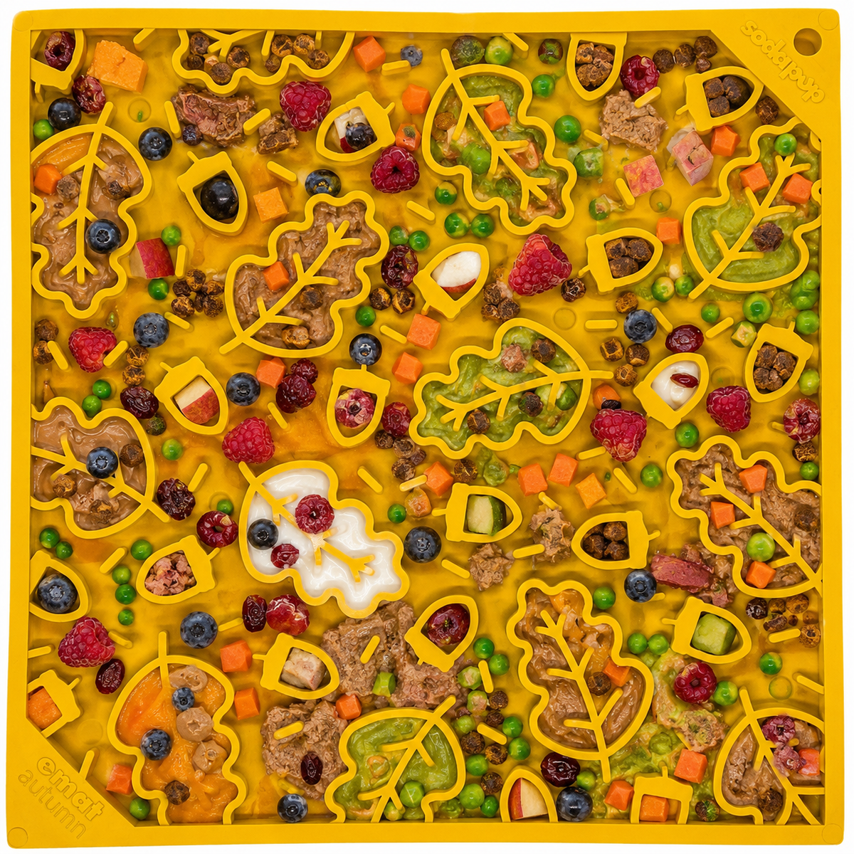 Autumn eMat - Enrichment Lick Mat For Dogs and Cats| Fall Leaves Design | SodaPup-zoom-2