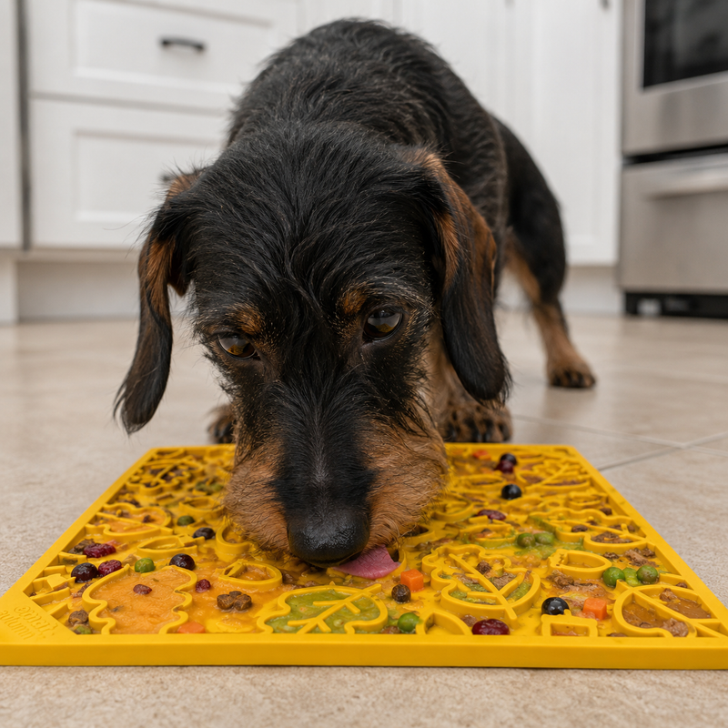Autumn eMat - Enrichment Lick Mat For Dogs and Cats| Fall Leaves Design | SodaPup-zoom-