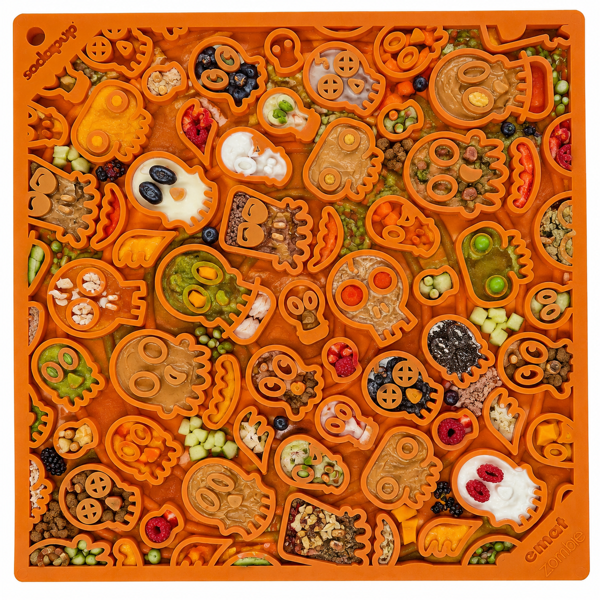 Zombie eMat - Enrichment Lick Mat for Dogs and Cats | Halloween Skull Design | SodaPup-2