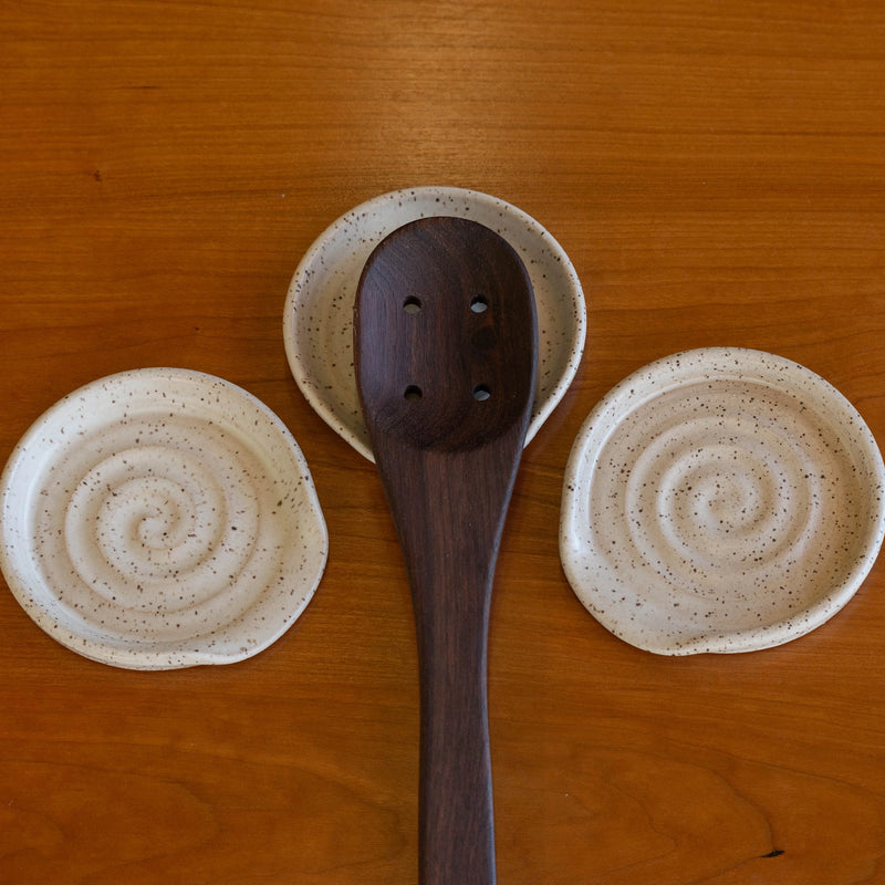 Speckled White Spoon Rest-zoom-