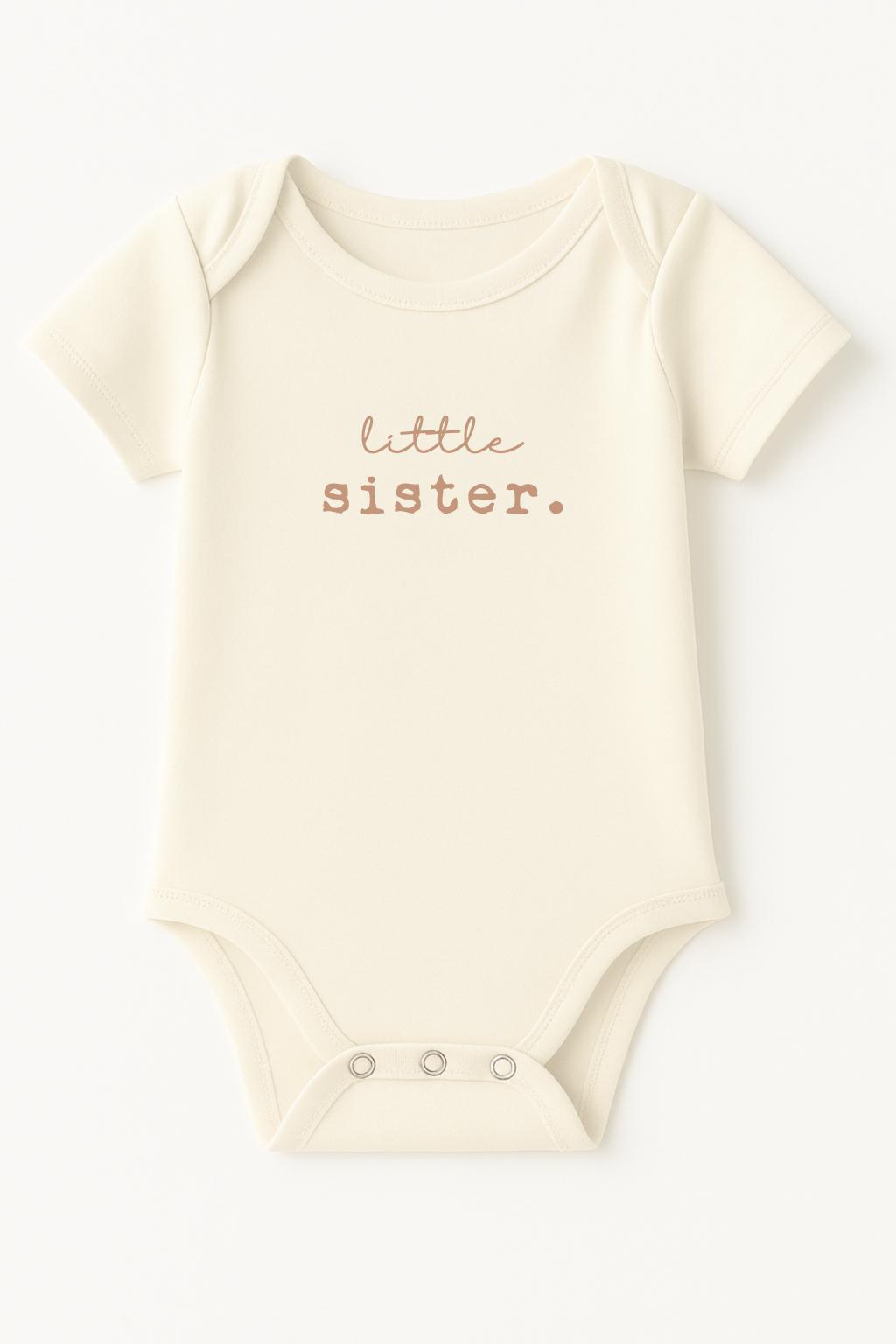Little Sister Clay Organic Cotton Short Sleeve Baby Bodysuit-1