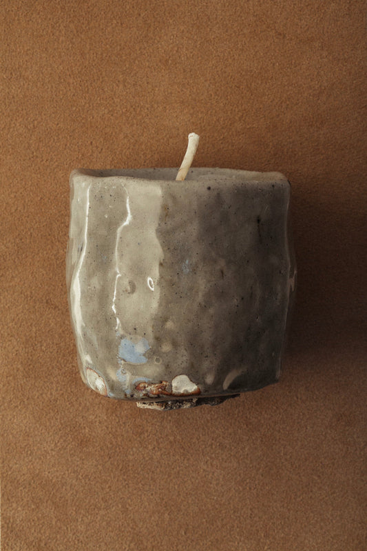 The Earthen Tallow Candle - Fog Glazed