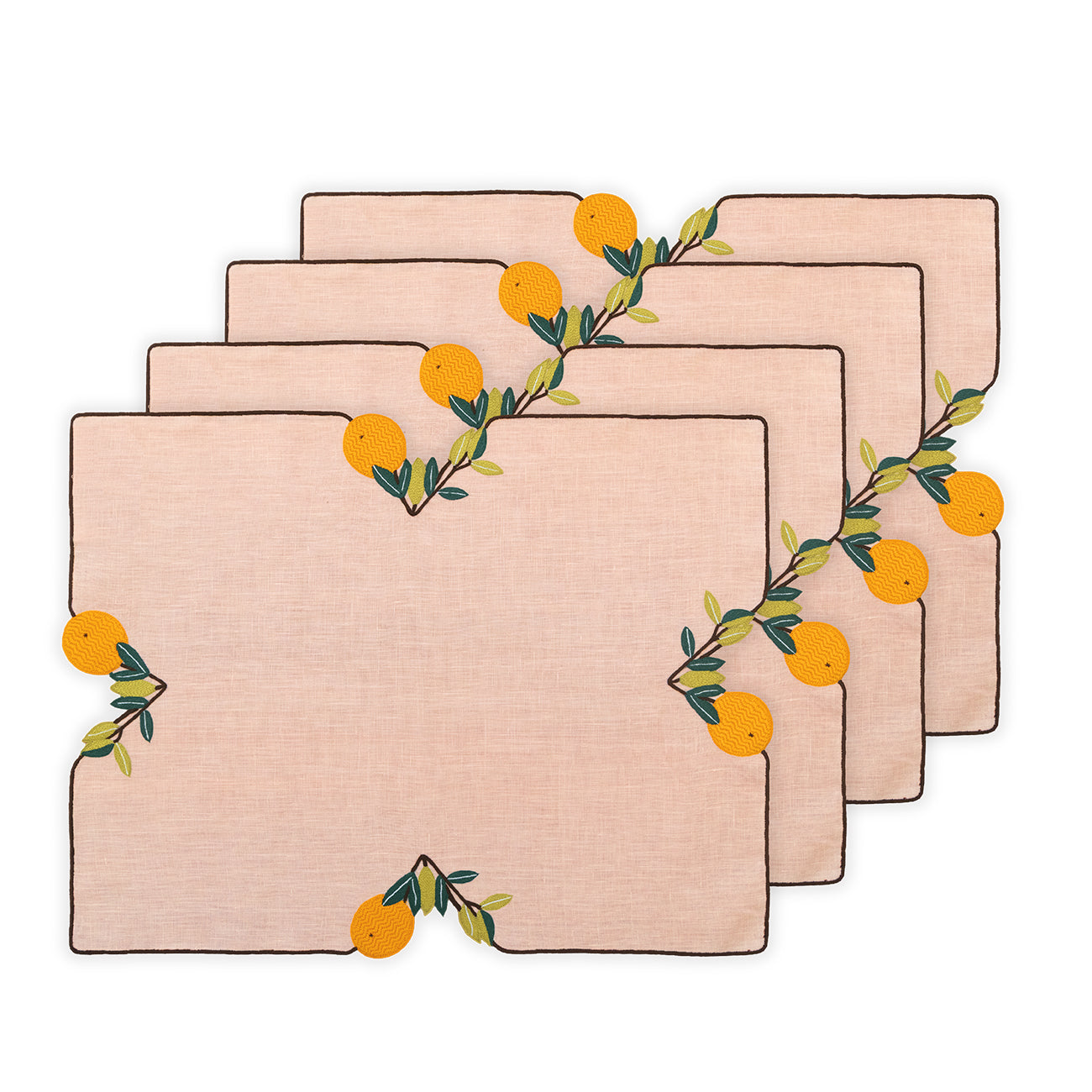 Hand Embroidered Farm To Table Placemats | Set of 4-4